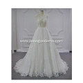 Plus Size Luxury Bridal Gown Lace Sleeveless A Line Chapel Train Wedding Dresses